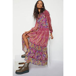 New Anthropologie Nikole Abstract Maxi Shirtdress